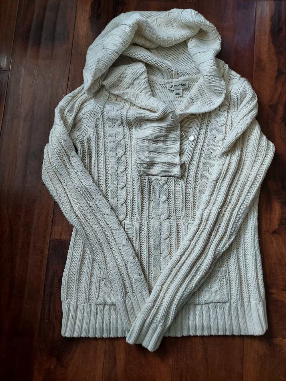 St. John's Bay Cream Cable Turtleneck Pullover Sweater